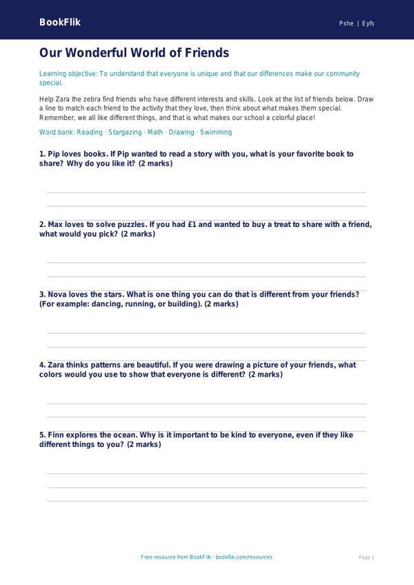 Free Diversity And Inclusion Activity Sheet | Pre-K | Health & Wellness | BookFlik worksheet preview — Pshe Diversity And Inclusion