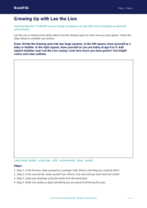 Free Growing Up Drawing Sheet | Grade 3 | Health & Wellness | BookFlik