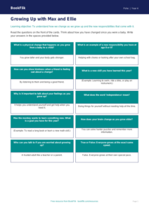 Free Growing Up Flashcards | Grade 3 | Health & Wellness | BookFlik