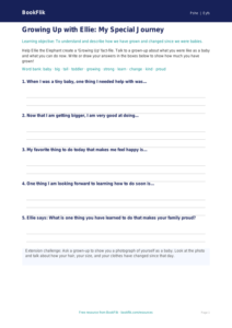 Free Growing Up Template | Pre-K | Health & Wellness | BookFlik