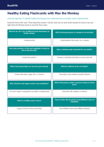 Free Healthy Eating Flashcards | Grade 3 | Health & Wellness | BookFlik