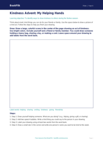 Free Kindness Advent Drawing Sheet | Grade 3 | Health & Wellness | BookFlik