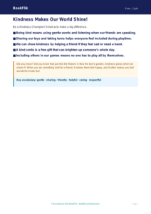 Free Kindness Poster | Pre-K | Health & Wellness | BookFlik