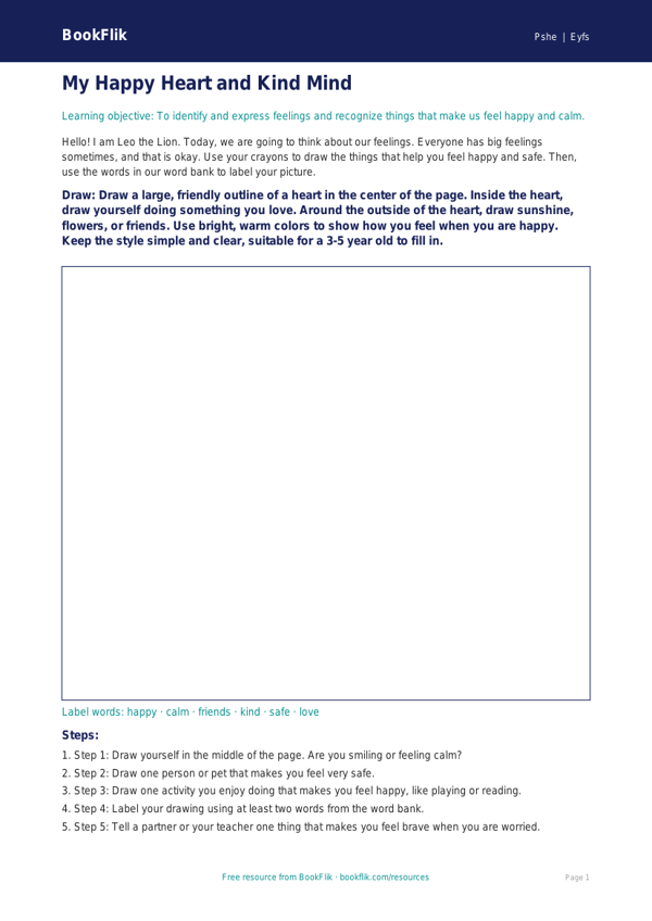 Free Mental Health Drawing Sheet | Pre-K | Health & Wellness | BookFlik worksheet preview — Pshe Mental Health