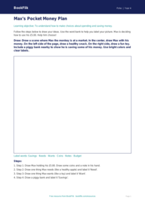 Free Money Drawing Sheet | Grade 3 | Health & Wellness | BookFlik