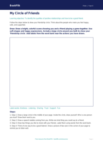 Free Relationships Drawing Sheet | Grade 3 | Health & Wellness | BookFlik
