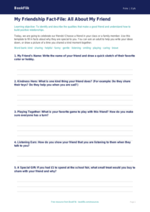 Free Relationships Template | Pre-K | Health & Wellness | BookFlik