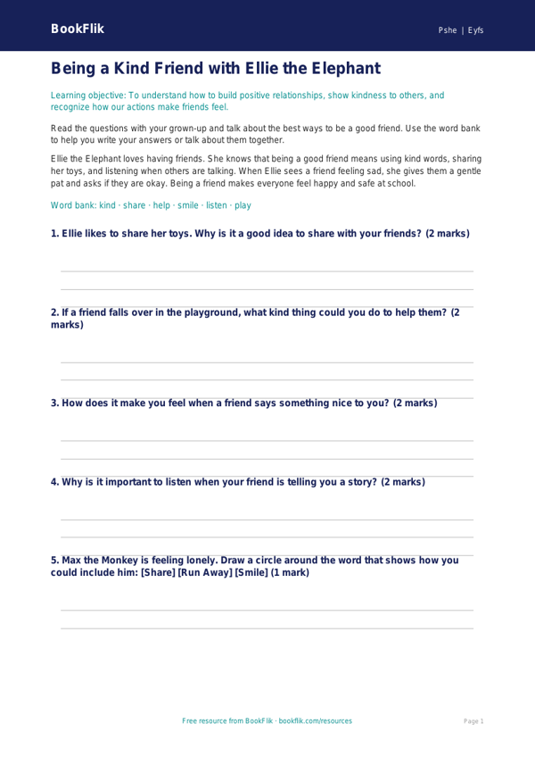 Free Relationships Worksheet | Pre-K | Health & Wellness | BookFlik worksheet preview — Pshe Relationships