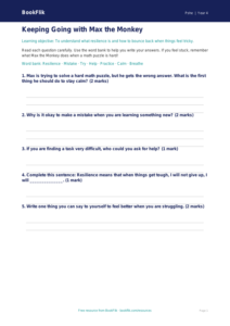 Free Resilience Worksheet | Grade 3 | Health & Wellness | BookFlik