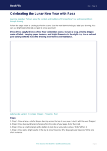 Free Chinese New Year Drawing Sheet | Grade 3 | Social Studies | BookFlik