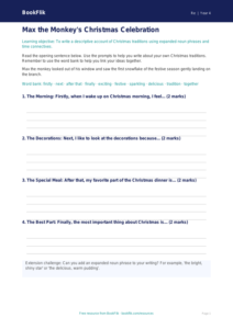 Free Christmas Writing Frame | Grade 3 | Social Studies | BookFlik