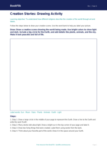 Free Creation Stories Drawing Sheet | Grade 3 | Social Studies | BookFlik
