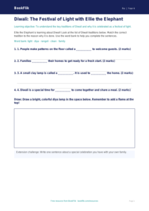 Free Diwali Activity Sheet | Grade 3 | Social Studies | BookFlik