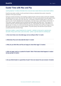 Free Easter Comprehension | Grade 3 | Social Studies | BookFlik