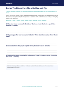 Free Easter Template | Grade 3 | Social Studies | BookFlik