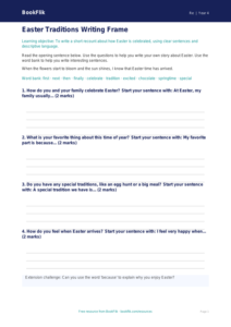 Free Easter Writing Frame | Grade 3 | Social Studies | BookFlik