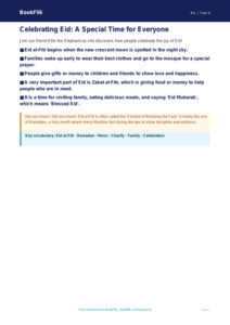 Free Eid Poster Activity | Grade 3 Social Studies | BookFlik