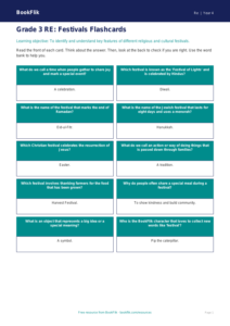 Free Festivals Flashcards | Grade 3 | Social Studies | BookFlik
