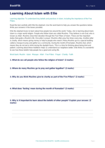 Free Islam Comprehension | Grade 3 | Social Studies | BookFlik