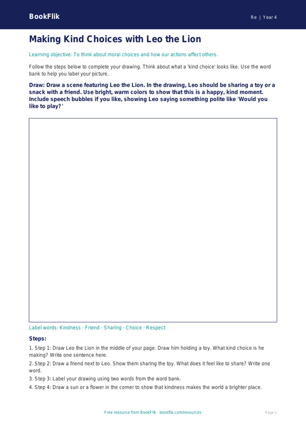 Free Moral Questions Drawing Sheet | Grade 3 | Social Studies | BookFlik worksheet preview — Re Moral Questions