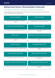 Free Moral Questions Flashcards | Grade 3 | Social Studies | BookFlik
