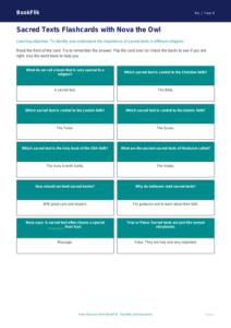 Sacred Texts Flashcards for Grade 3 | Social Studies | BookFlik