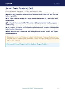 Sacred Texts Poster for Grade 3 | Social Studies | BookFlik