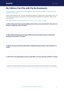 Free Sikhism Template | Grade 3 | Social Studies | BookFlik