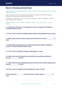 Free Animals Including Humans Quiz | Grade 3 | Science | BookFlik