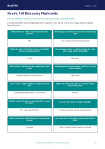 Free Autumn Science Flashcards | Kindergarten | Science | BookFlik