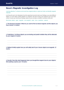 Free Magnets Template | Grade 4 | Science | BookFlik