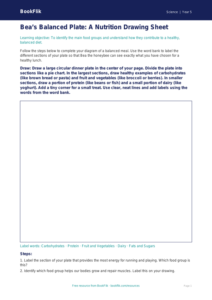 Free Nutrition Drawing Sheet | Grade 4 | Science | BookFlik