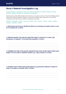 Free Properties Of Materials Template | Grade 4 | Science | BookFlik
