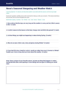 Free Seasonal Changes Worksheet | Kindergarten | Science | BookFlik