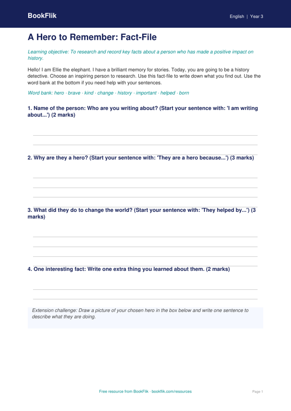 Black History Month Template for Year 3 | Australian Curriculum worksheet preview — English Black History Month