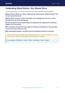 Free Black History Month Poster Activity | Year 6 | English | BookFlik