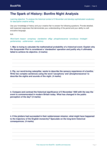 Bonfire Night English Worksheet | Year 6 | Australian Curriculum