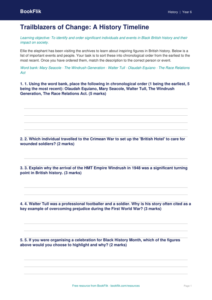 Free Black History Month Activity Sheet | Year 6 | History | BookFlik