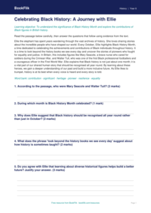 Black History Month Comprehension | Year 6 History | BookFlik