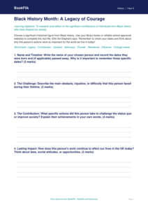 Free Black History Month Template | Year 6 | History | BookFlik