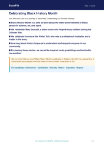 Free Black History Month Poster | Year 6 | HASS / Personal Development | BookFlik