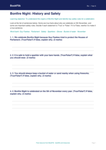 Free Bonfire Night Activity Sheet | Year 6 | Religious Education | BookFlik