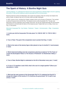 Bonfire Night Quiz for Year 6 | Religious Education Resources | BookFlik