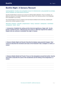 Bonfire Night Writing Frame: Year 6 Religious Education | BookFlik