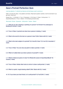 Free Portraits Quiz | Class 4 | Art | BookFlik