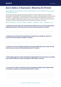 Free Portraits Activity Sheet | Class 5 | Art | BookFlik