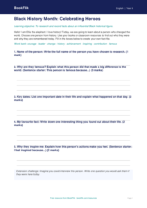 Black History Month Worksheet for Class 6 | CBSE English Support