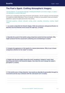 Bonfire Night Activity Sheet for Class 6 | CBSE English Resources