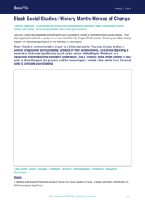 Black History Month Drawing Sheet for Class 6 | CBSE Social Studies Resources