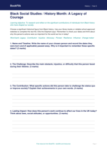 Black History Month Template for Class 6 | CBSE Social Studies | BookFlik